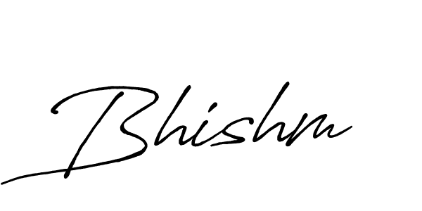 Use a signature maker to create a handwritten signature online. With this signature software, you can design (Antro_Vectra_Bolder) your own signature for name Bhishm. Bhishm signature style 7 images and pictures png