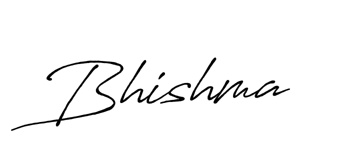 Use a signature maker to create a handwritten signature online. With this signature software, you can design (Antro_Vectra_Bolder) your own signature for name Bhishma. Bhishma signature style 7 images and pictures png