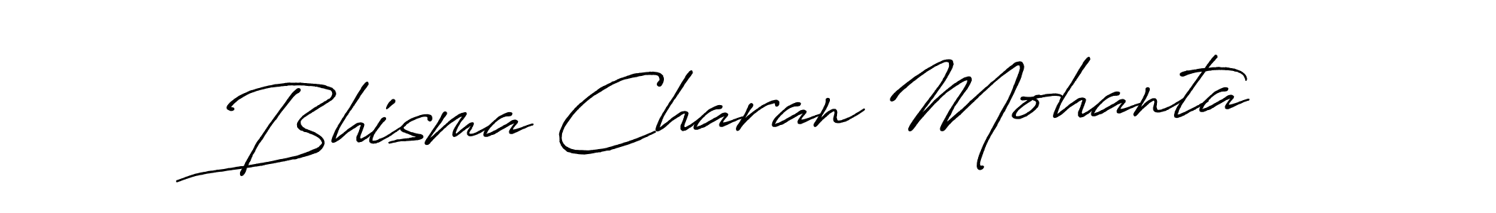 How to make Bhisma Charan Mohanta name signature. Use Antro_Vectra_Bolder style for creating short signs online. This is the latest handwritten sign. Bhisma Charan Mohanta signature style 7 images and pictures png