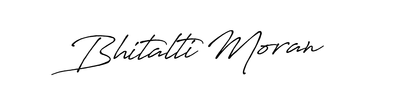 Make a beautiful signature design for name Bhitalti Moran. With this signature (Antro_Vectra_Bolder) style, you can create a handwritten signature for free. Bhitalti Moran signature style 7 images and pictures png