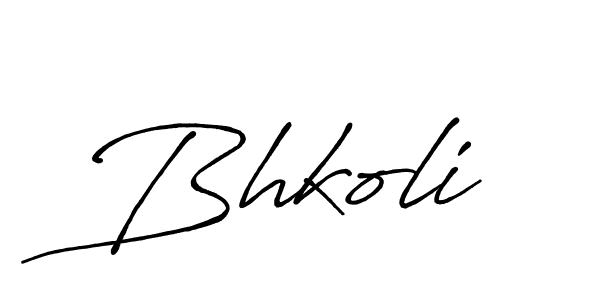 Design your own signature with our free online signature maker. With this signature software, you can create a handwritten (Antro_Vectra_Bolder) signature for name Bhkoli. Bhkoli signature style 7 images and pictures png