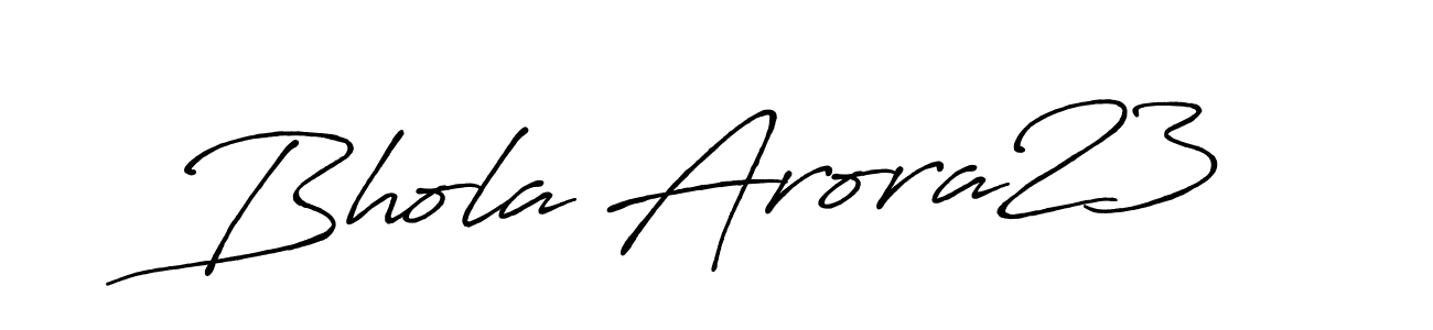 Antro_Vectra_Bolder is a professional signature style that is perfect for those who want to add a touch of class to their signature. It is also a great choice for those who want to make their signature more unique. Get Bhola Arora23 name to fancy signature for free. Bhola Arora23 signature style 7 images and pictures png