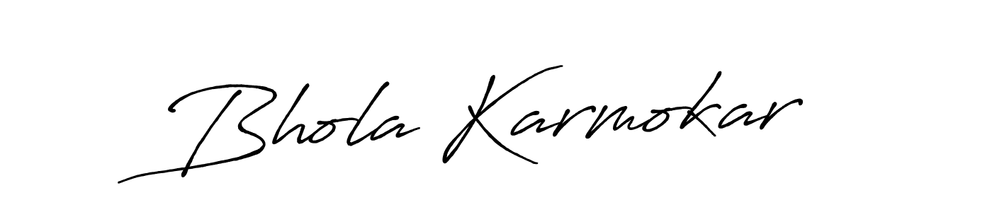 The best way (Antro_Vectra_Bolder) to make a short signature is to pick only two or three words in your name. The name Bhola Karmokar include a total of six letters. For converting this name. Bhola Karmokar signature style 7 images and pictures png