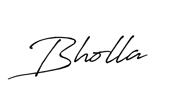 Use a signature maker to create a handwritten signature online. With this signature software, you can design (Antro_Vectra_Bolder) your own signature for name Bholla. Bholla signature style 7 images and pictures png