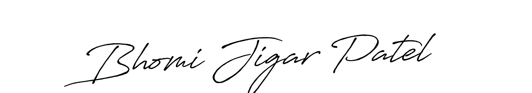 How to make Bhomi Jigar Patel signature? Antro_Vectra_Bolder is a professional autograph style. Create handwritten signature for Bhomi Jigar Patel name. Bhomi Jigar Patel signature style 7 images and pictures png