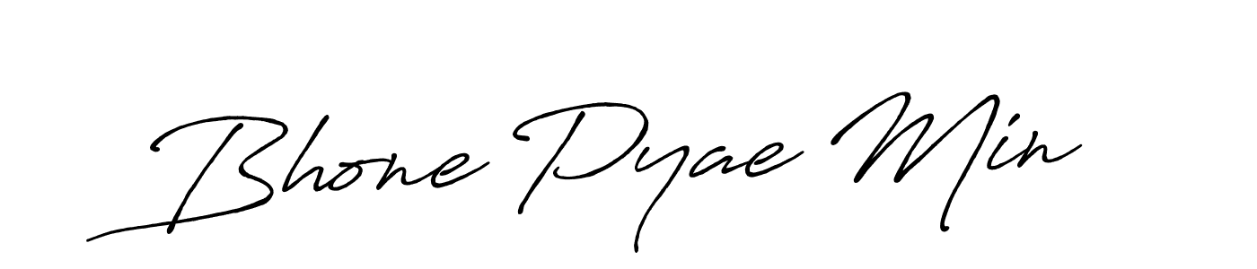 Make a beautiful signature design for name Bhone Pyae Min. With this signature (Antro_Vectra_Bolder) style, you can create a handwritten signature for free. Bhone Pyae Min signature style 7 images and pictures png