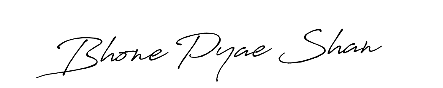 Bhone Pyae Shan stylish signature style. Best Handwritten Sign (Antro_Vectra_Bolder) for my name. Handwritten Signature Collection Ideas for my name Bhone Pyae Shan. Bhone Pyae Shan signature style 7 images and pictures png