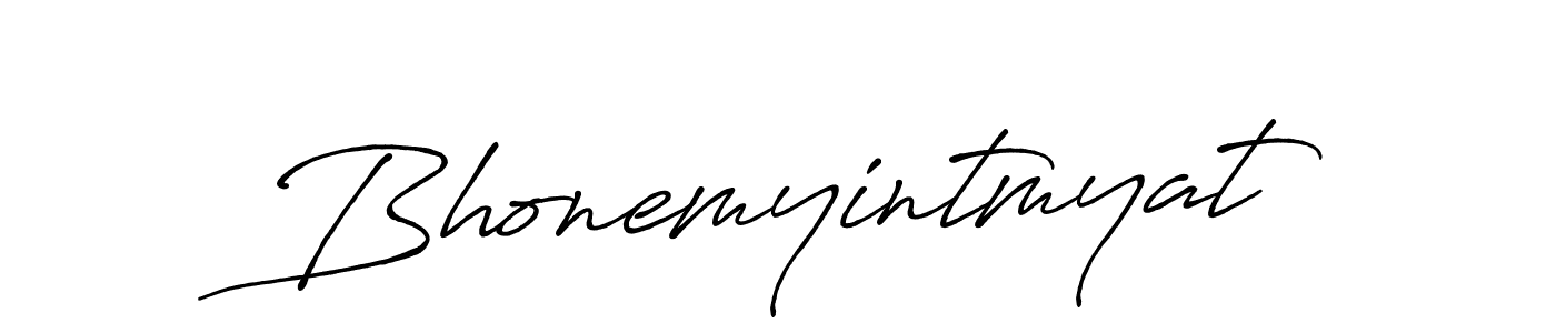 Design your own signature with our free online signature maker. With this signature software, you can create a handwritten (Antro_Vectra_Bolder) signature for name Bhonemyintmyat. Bhonemyintmyat signature style 7 images and pictures png