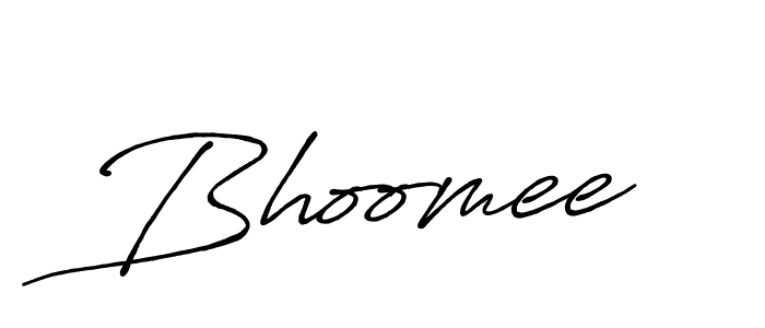 Use a signature maker to create a handwritten signature online. With this signature software, you can design (Antro_Vectra_Bolder) your own signature for name Bhoomee. Bhoomee signature style 7 images and pictures png