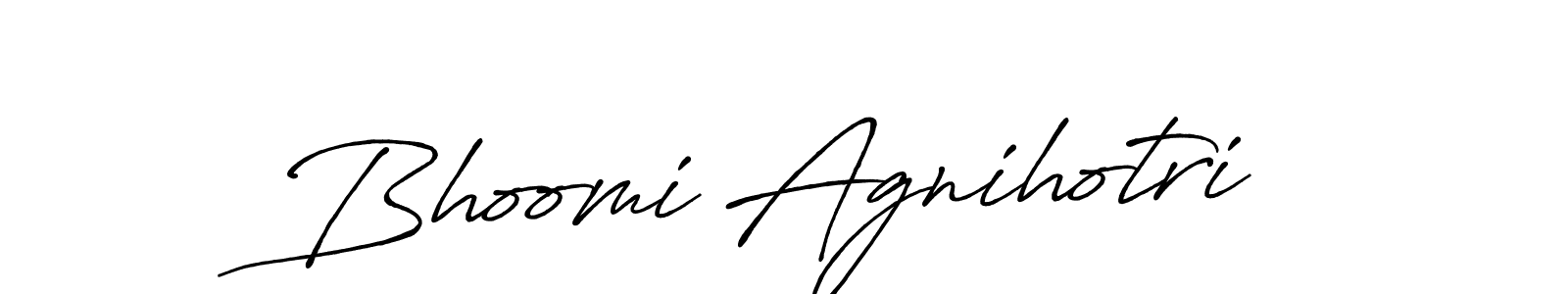 How to make Bhoomi Agnihotri signature? Antro_Vectra_Bolder is a professional autograph style. Create handwritten signature for Bhoomi Agnihotri name. Bhoomi Agnihotri signature style 7 images and pictures png