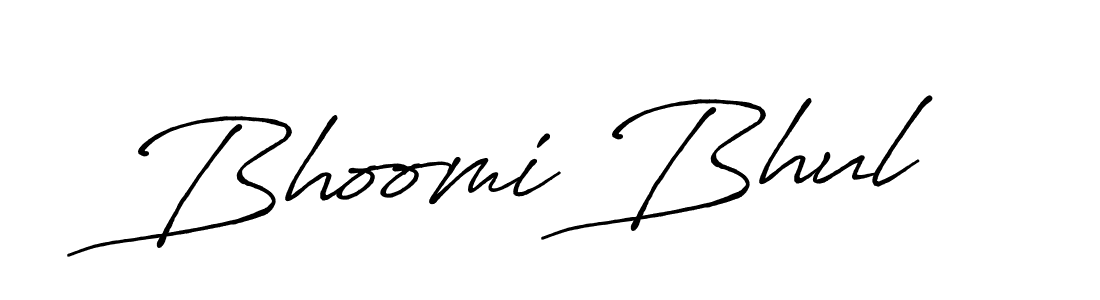 Create a beautiful signature design for name Bhoomi Bhul. With this signature (Antro_Vectra_Bolder) fonts, you can make a handwritten signature for free. Bhoomi Bhul signature style 7 images and pictures png