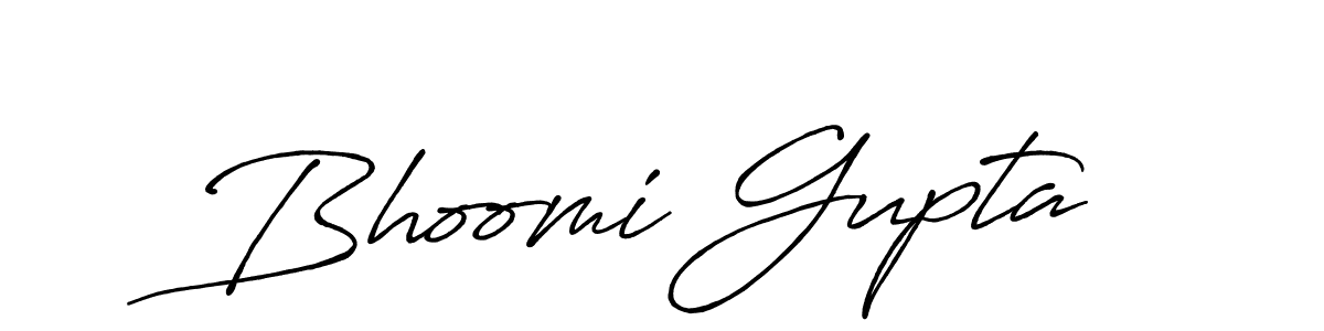 How to make Bhoomi Gupta name signature. Use Antro_Vectra_Bolder style for creating short signs online. This is the latest handwritten sign. Bhoomi Gupta signature style 7 images and pictures png