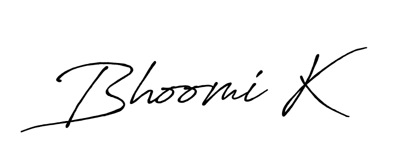 How to make Bhoomi K signature? Antro_Vectra_Bolder is a professional autograph style. Create handwritten signature for Bhoomi K name. Bhoomi K signature style 7 images and pictures png