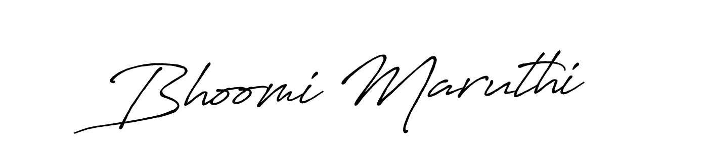 Create a beautiful signature design for name Bhoomi Maruthi. With this signature (Antro_Vectra_Bolder) fonts, you can make a handwritten signature for free. Bhoomi Maruthi signature style 7 images and pictures png