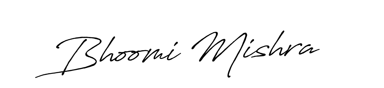 How to make Bhoomi Mishra name signature. Use Antro_Vectra_Bolder style for creating short signs online. This is the latest handwritten sign. Bhoomi Mishra signature style 7 images and pictures png