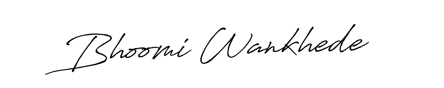 Also we have Bhoomi Wankhede name is the best signature style. Create professional handwritten signature collection using Antro_Vectra_Bolder autograph style. Bhoomi Wankhede signature style 7 images and pictures png
