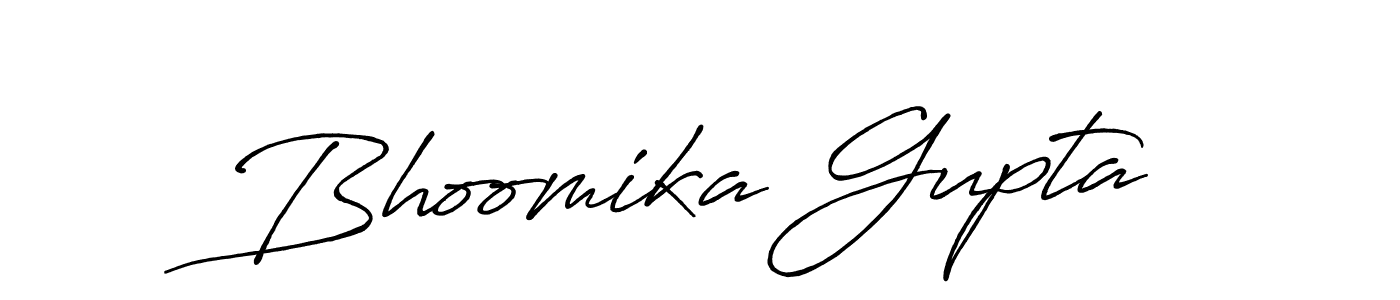Create a beautiful signature design for name Bhoomika Gupta. With this signature (Antro_Vectra_Bolder) fonts, you can make a handwritten signature for free. Bhoomika Gupta signature style 7 images and pictures png