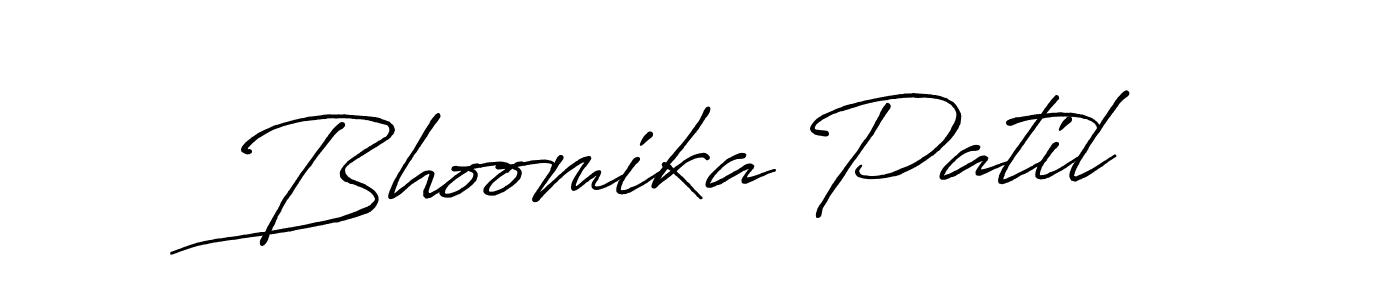 How to make Bhoomika Patil name signature. Use Antro_Vectra_Bolder style for creating short signs online. This is the latest handwritten sign. Bhoomika Patil signature style 7 images and pictures png