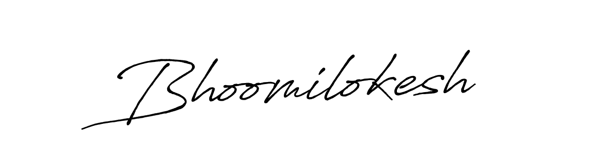 Use a signature maker to create a handwritten signature online. With this signature software, you can design (Antro_Vectra_Bolder) your own signature for name Bhoomilokesh. Bhoomilokesh signature style 7 images and pictures png