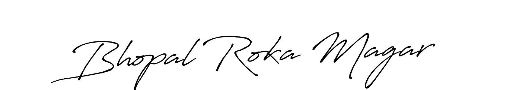 Similarly Antro_Vectra_Bolder is the best handwritten signature design. Signature creator online .You can use it as an online autograph creator for name Bhopal Roka Magar. Bhopal Roka Magar signature style 7 images and pictures png