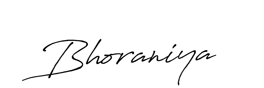 How to make Bhoraniya signature? Antro_Vectra_Bolder is a professional autograph style. Create handwritten signature for Bhoraniya name. Bhoraniya signature style 7 images and pictures png