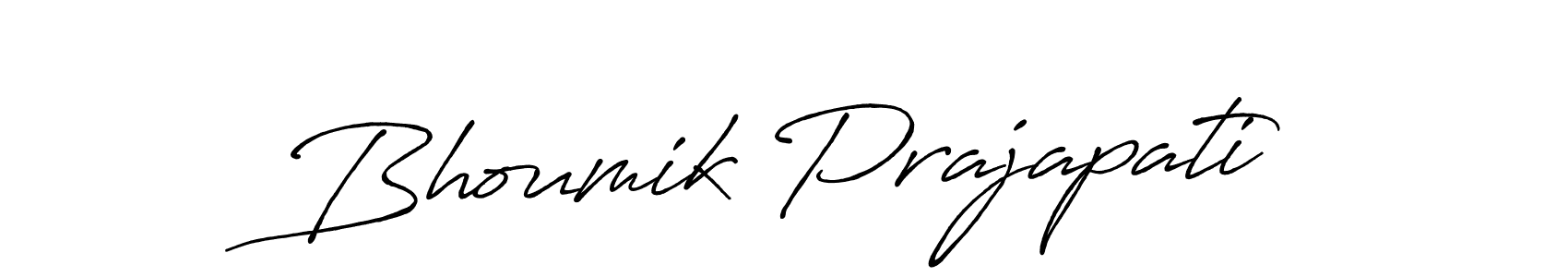 Create a beautiful signature design for name Bhoumik Prajapati. With this signature (Antro_Vectra_Bolder) fonts, you can make a handwritten signature for free. Bhoumik Prajapati signature style 7 images and pictures png