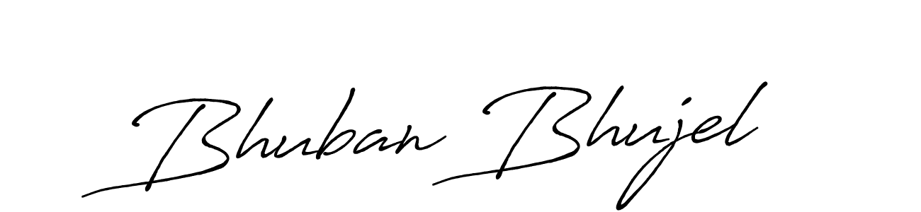 Also we have Bhuban Bhujel name is the best signature style. Create professional handwritten signature collection using Antro_Vectra_Bolder autograph style. Bhuban Bhujel signature style 7 images and pictures png