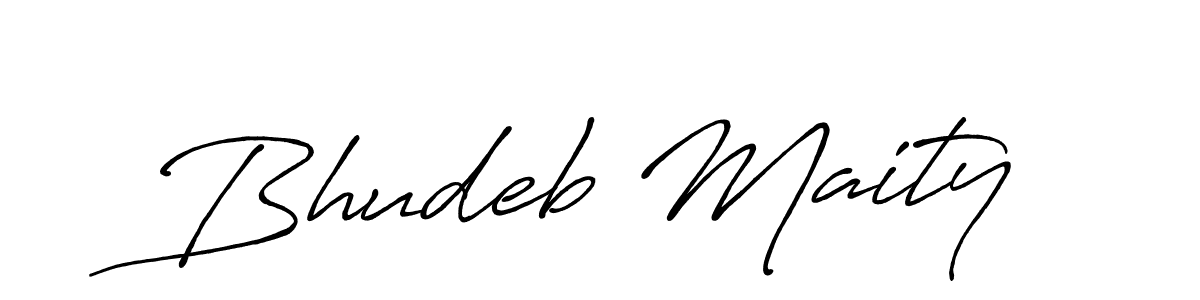 Use a signature maker to create a handwritten signature online. With this signature software, you can design (Antro_Vectra_Bolder) your own signature for name Bhudeb Maity. Bhudeb Maity signature style 7 images and pictures png