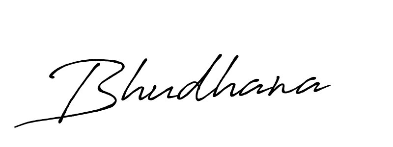 Use a signature maker to create a handwritten signature online. With this signature software, you can design (Antro_Vectra_Bolder) your own signature for name Bhudhana. Bhudhana signature style 7 images and pictures png