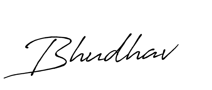 Make a beautiful signature design for name Bhudhav. With this signature (Antro_Vectra_Bolder) style, you can create a handwritten signature for free. Bhudhav signature style 7 images and pictures png