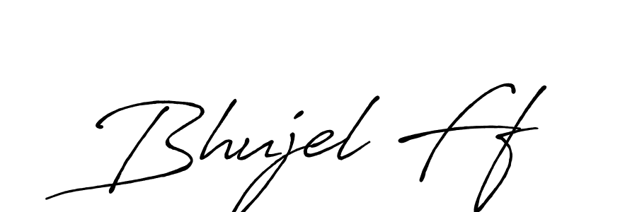 How to make Bhujel Ff name signature. Use Antro_Vectra_Bolder style for creating short signs online. This is the latest handwritten sign. Bhujel Ff signature style 7 images and pictures png