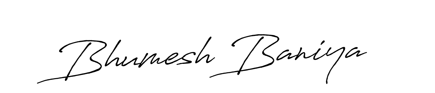Make a beautiful signature design for name Bhumesh Baniya. With this signature (Antro_Vectra_Bolder) style, you can create a handwritten signature for free. Bhumesh Baniya signature style 7 images and pictures png