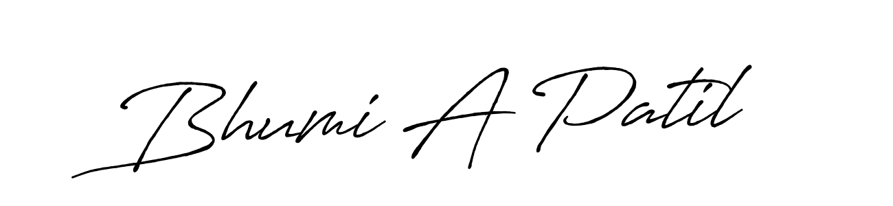 Bhumi A Patil stylish signature style. Best Handwritten Sign (Antro_Vectra_Bolder) for my name. Handwritten Signature Collection Ideas for my name Bhumi A Patil. Bhumi A Patil signature style 7 images and pictures png