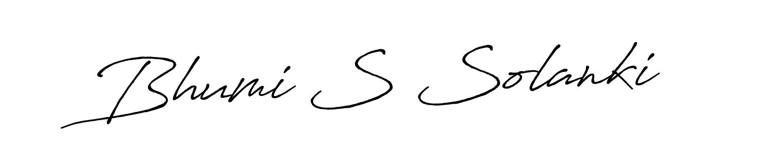 Design your own signature with our free online signature maker. With this signature software, you can create a handwritten (Antro_Vectra_Bolder) signature for name Bhumi S Solanki. Bhumi S Solanki signature style 7 images and pictures png