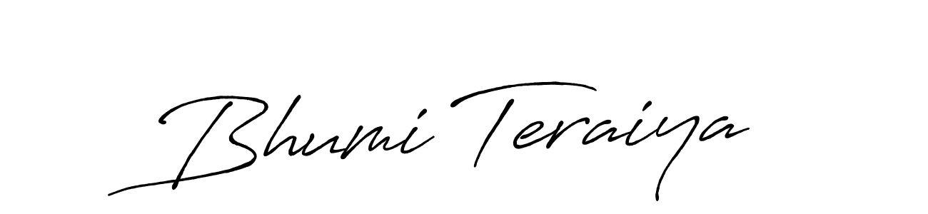 Also You can easily find your signature by using the search form. We will create Bhumi Teraiya name handwritten signature images for you free of cost using Antro_Vectra_Bolder sign style. Bhumi Teraiya signature style 7 images and pictures png