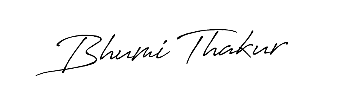 Create a beautiful signature design for name Bhumi Thakur. With this signature (Antro_Vectra_Bolder) fonts, you can make a handwritten signature for free. Bhumi Thakur signature style 7 images and pictures png