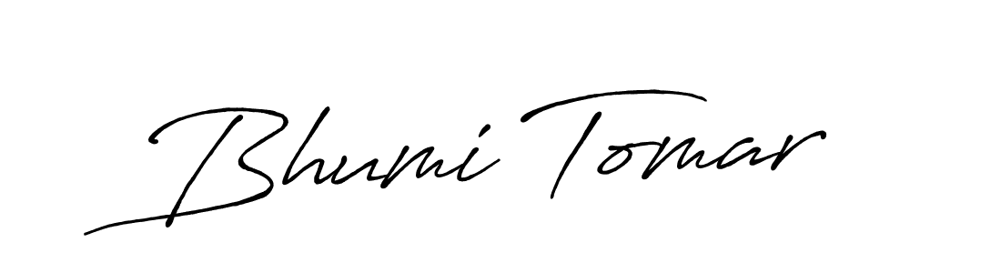 Use a signature maker to create a handwritten signature online. With this signature software, you can design (Antro_Vectra_Bolder) your own signature for name Bhumi Tomar. Bhumi Tomar signature style 7 images and pictures png