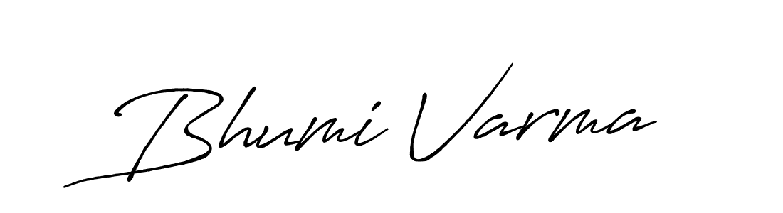 How to make Bhumi Varma name signature. Use Antro_Vectra_Bolder style for creating short signs online. This is the latest handwritten sign. Bhumi Varma signature style 7 images and pictures png