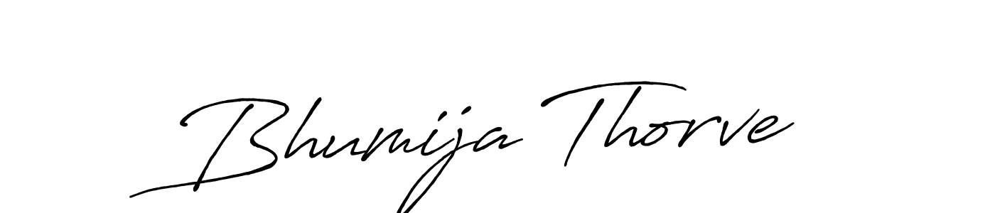 Similarly Antro_Vectra_Bolder is the best handwritten signature design. Signature creator online .You can use it as an online autograph creator for name Bhumija Thorve. Bhumija Thorve signature style 7 images and pictures png