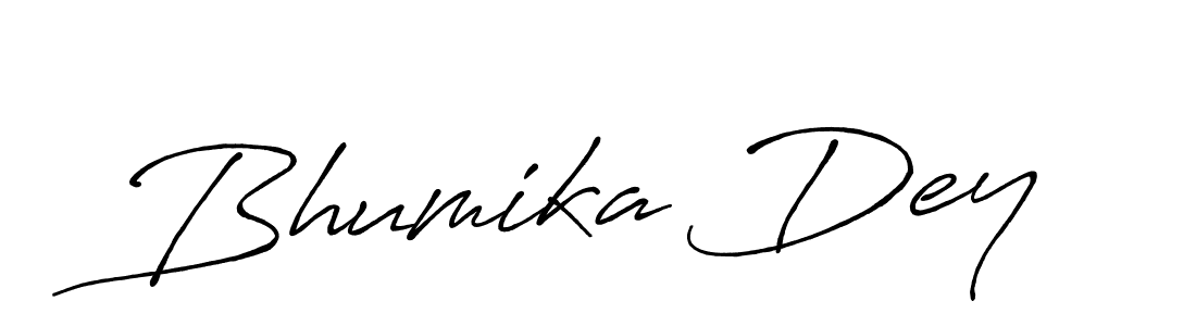 Make a beautiful signature design for name Bhumika Dey. With this signature (Antro_Vectra_Bolder) style, you can create a handwritten signature for free. Bhumika Dey signature style 7 images and pictures png