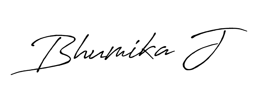 How to make Bhumika J name signature. Use Antro_Vectra_Bolder style for creating short signs online. This is the latest handwritten sign. Bhumika J signature style 7 images and pictures png