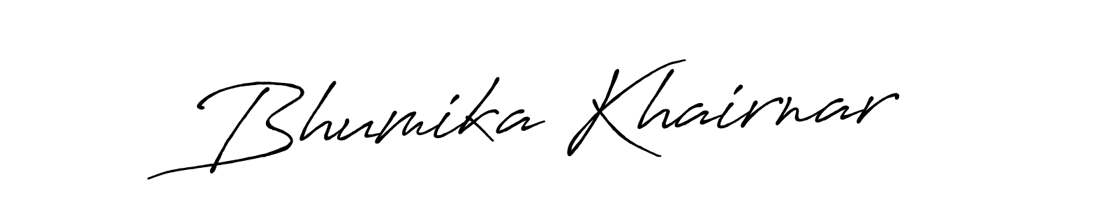 How to make Bhumika Khairnar signature? Antro_Vectra_Bolder is a professional autograph style. Create handwritten signature for Bhumika Khairnar name. Bhumika Khairnar signature style 7 images and pictures png