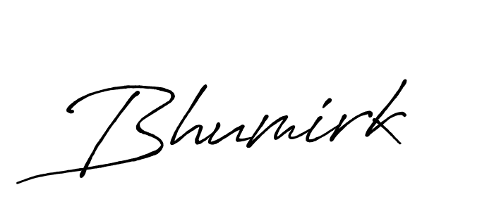 Use a signature maker to create a handwritten signature online. With this signature software, you can design (Antro_Vectra_Bolder) your own signature for name Bhumirk. Bhumirk signature style 7 images and pictures png