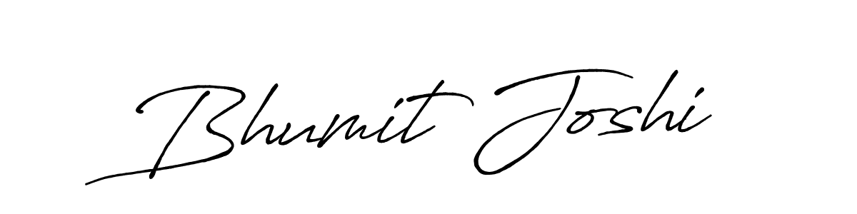 How to make Bhumit Joshi name signature. Use Antro_Vectra_Bolder style for creating short signs online. This is the latest handwritten sign. Bhumit Joshi signature style 7 images and pictures png