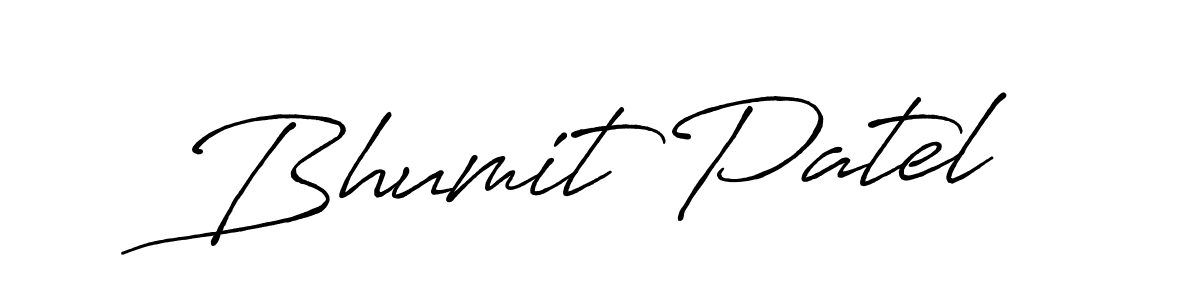 Antro_Vectra_Bolder is a professional signature style that is perfect for those who want to add a touch of class to their signature. It is also a great choice for those who want to make their signature more unique. Get Bhumit Patel name to fancy signature for free. Bhumit Patel signature style 7 images and pictures png