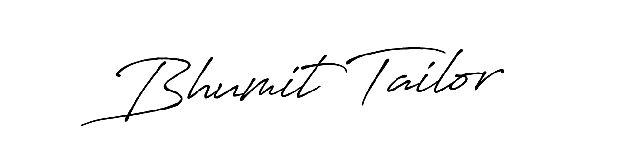 Make a beautiful signature design for name Bhumit Tailor. With this signature (Antro_Vectra_Bolder) style, you can create a handwritten signature for free. Bhumit Tailor signature style 7 images and pictures png
