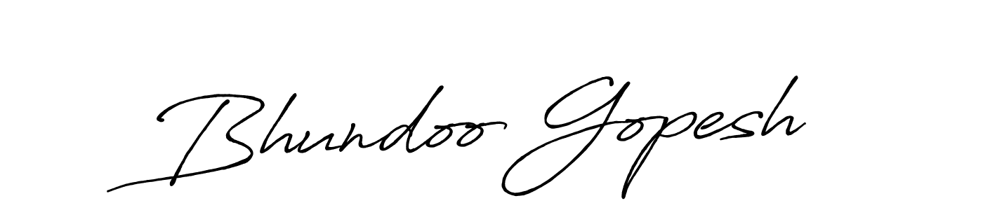 Antro_Vectra_Bolder is a professional signature style that is perfect for those who want to add a touch of class to their signature. It is also a great choice for those who want to make their signature more unique. Get Bhundoo Gopesh name to fancy signature for free. Bhundoo Gopesh signature style 7 images and pictures png