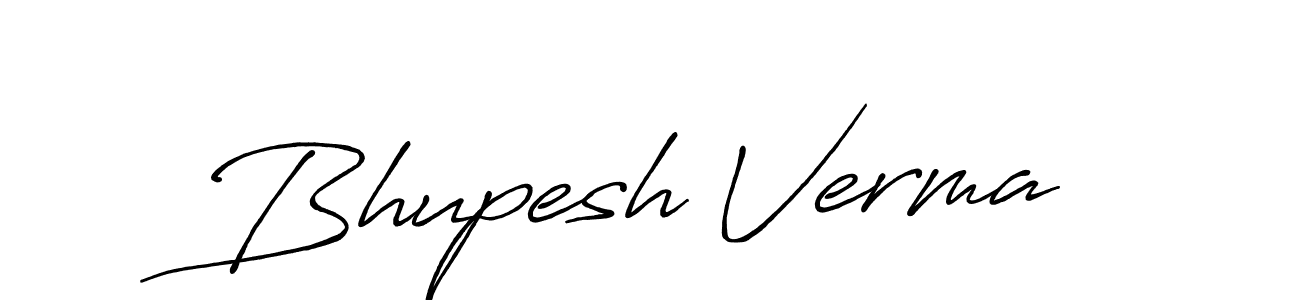 How to make Bhupesh Verma name signature. Use Antro_Vectra_Bolder style for creating short signs online. This is the latest handwritten sign. Bhupesh Verma signature style 7 images and pictures png