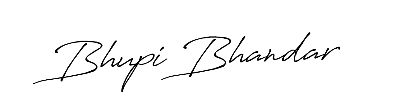 Create a beautiful signature design for name Bhupi Bhandar. With this signature (Antro_Vectra_Bolder) fonts, you can make a handwritten signature for free. Bhupi Bhandar signature style 7 images and pictures png