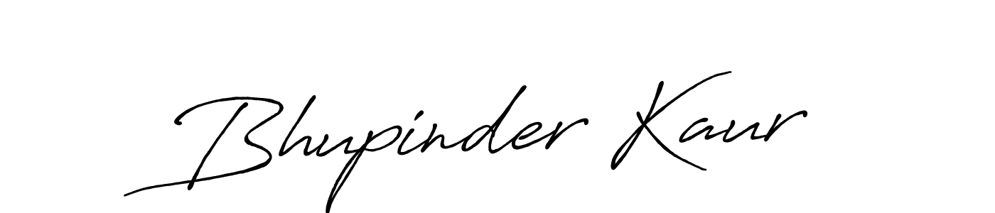 Create a beautiful signature design for name Bhupinder Kaur. With this signature (Antro_Vectra_Bolder) fonts, you can make a handwritten signature for free. Bhupinder Kaur signature style 7 images and pictures png